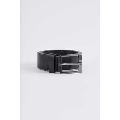 Faux Leather Smart Belt | Black | Size Medium