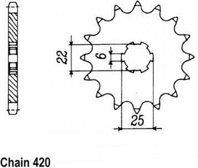 sifam versnellingsbak tandwiel voor honda 50 mtx motor 1984 tot 1990 15 dts p420