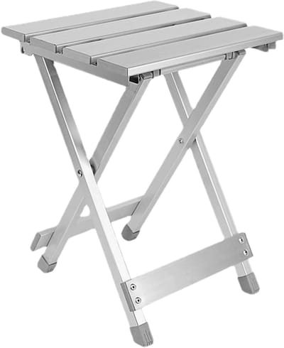 Opvouwbare bijzettafel - Kleine tuintafel - Buitenmeubilair - Waterdicht aluminium - Ruimtebesparend - Grijs