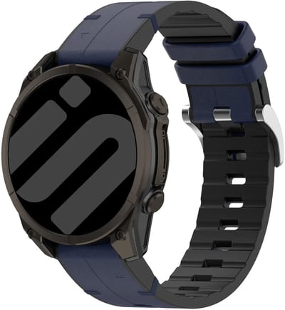 Strap-it Hybrid bandje Leer & Siliconen  geschikt voor Garmin Fenix 9 (Pro) 47mm - Fenix 8 (Pro-E-47mm) - Fenix 7 (Solar-Pro) - 6 (Solar-Pro) - Fenix 5 (Plus) / Forerunner 970 - 965 - 955 - 945 - 935 - 745 / Quatix 8 - 7 - 6 - 5