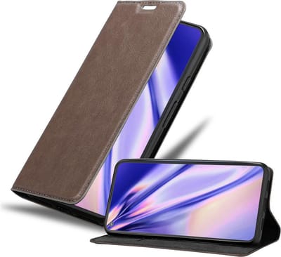 Cadorabo Hoesje geschikt voor Google PIXEL 5 XL in KOFFIE BRUIN - Beschermhoes met magnetische sluiting, standfunctie en kaartvakje Book Case Cover Etui