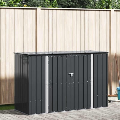 vidaXL - Tuinopslagdoos - Zwart - 214 - x - 82 - x - 132 - cm - Staal
