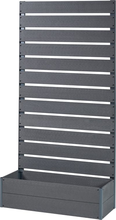 Plantenbak met tuinscherm Heerde HKC 180x90x38 cm grijs [en.casa]