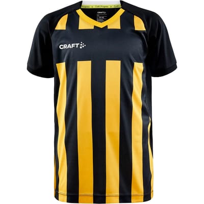 Craft Progress 2.0 Stripe Shirt Korte Mouw Kinderen - Geel / Zwart | Maat: 122/128