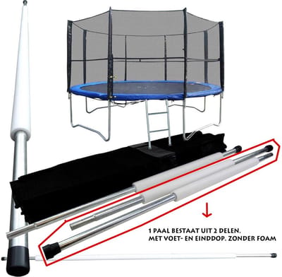 Paal of buis incl. foam voor trampoline veiligheidsnet - universeel - voor trampolines Ø 366-396-430 cm - 1 stuks