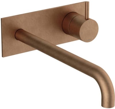 Hotbath Cobber - Wastafelmengkraan - zonder Waste - Laag - Bruin - Inbouw - Messing - V06