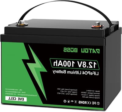 Lithium Accu - LiFePO4 Batterij - Energie Opslag - 100A BMS Diepontlading - 12V 100Ah - Zwart