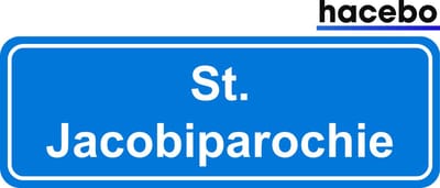 Hacebo - Plaatsnaam Sticker - 29x10 CM - St. Jacobiparochie sticker - Verkeersborden sticker - grappige cadeaus - St. Jacobiparochie