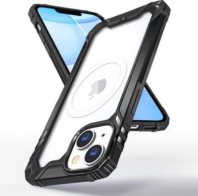 Hoesje Geschikt voor iPhone 14 Plus Magsafe hoes Ring Shockproof bumper case – Zwart