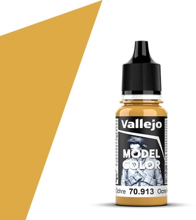 Vallejo Hobbyverf Acrylverf - 70913 Model Color Yellow Ochre - Acryl Verf flesje - 17 ml
