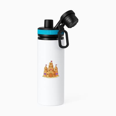 Hacebo® - Zandkasteel waterfles met draaidop blauw - Kind - Strand liefhebbers - Kasteel - speelgoed voor in het zand - water fles - 850ML