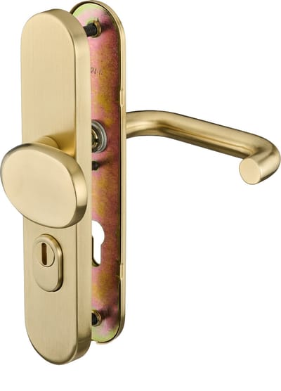 Ostiumhome® Cilento - Voordeurbeslag - Mat Goud - SKG3*** Keurmerk - Greep/kruk - kerntrekbeveiliging - Complete Set