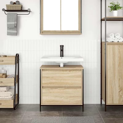 vidaXL - Badkamerwastafelkast - met - lades - 60x34,5x60cm - Sonoma - eikenkleurig