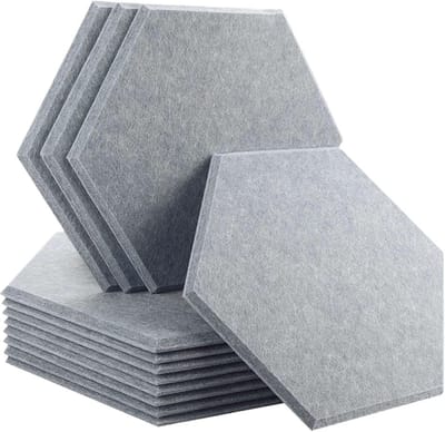 Geluidsabsorberende Panelen - Akoestische Isolatie - Studio Thuisopname - Hoge Dichtheid Materiaal - Kleine Zeshoek - Afr Grey