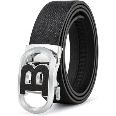 Herenriem Echt Leer Automatische Gesp Lederen Riem Veelzijdige Business Casual Broekriem Middelbare Leeftijd en Jong Kant Herenriem 130cm gray