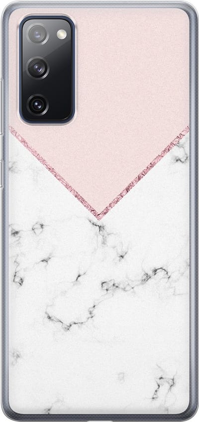 Leuke Telefoonhoesjes - Hoesje geschikt voor Samsung Galaxy S20 FE - Marmer roze grijs - Soft case - TPU - Marmer - Roze