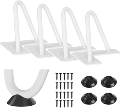 Set van 4 Haarspeld Tafelpoten Zwart Metaal 20 cm Hoog voor Salontafel
