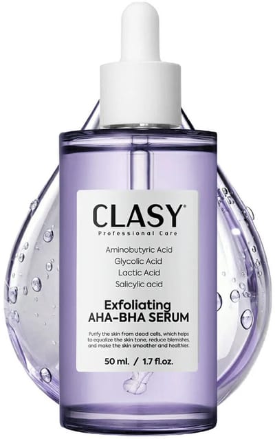 Clasy Care Exfoliërende AHA-BHA Gezichtsserum - Exfoliërend Serum voor Onzuivere Huid & Verfijnde Porie-uitstraling – 50 ml