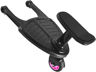 Kinderwagen Skateboard - Meerijdplankje Opstapje - Kinderen Vervoeren - Universele Bevestiging - Tot 25 kg - Roze