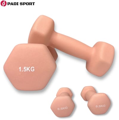 Padisport dumbells Roze 0.5 1.5 kg - gewichten set halters - gewichten set dumbbell - dumbells set