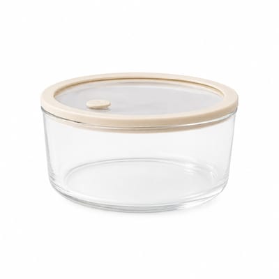 Mevaz Voorraadpot 470 ml – Borosilicaat Glas – Ronde Bewaarpot met Deksel – Luchtdicht – Transparant – Keuken Opbergpot voor Kruiden, Thee, Koffie & Noten