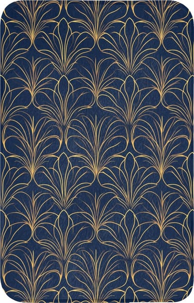 WC mat 50x80 cm - Antislip - Deco - Waaier - Blauw - Toiletmat - Vloermat - Douchemat - Toilet tapijt - Toiletmatten