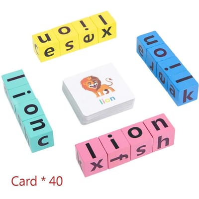 Montessori Letters Blokken voor Kinderen Cognitieve Koppeling Puzzel Woord Matching Leren Educatief Speelgoed Strijdspel