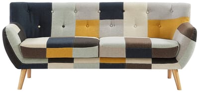 Vente-unique Driezitsbank in patchworkstof SERTI II