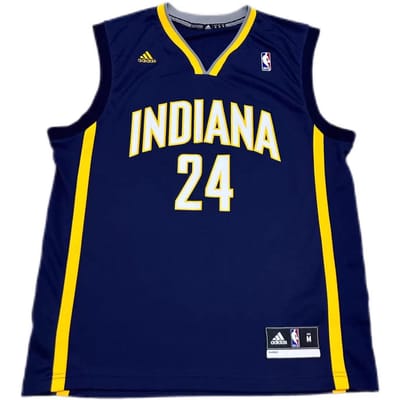 Adidas X NBA Samenwerking Indiana Pacers George Mode Comfortabel Zacht Huidvriendelijk Basketbalshirt Uniseks shirt Diepblauw 7818A-312-AEB1512 S yellow