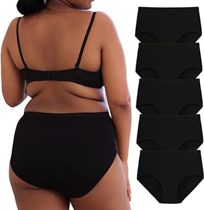 Hoge Taille Katoenen Onderbroeken voor Dames in Grote Maten - 5-Pack