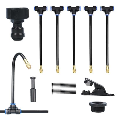 Tuin Bewateringssysteem - Automatische Sproeiers - Planten Water Geven - Waterbesparend Irrigatie - Verstelbare Koppen - Zwart