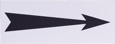 Aluminium deurbordje pictogram: pijl | 5 jaar garantie | Zelfklevend | 130x50x0,5 mm