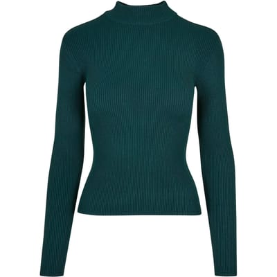 Urban Classics - Ladies Rib Knit Turtleneck Sweater/trui - XS - Groen