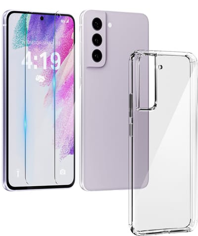 My Case Hoesje geschikt voor Samsung S21 FE transparant hoes - 2x screenprotector - extra sterk