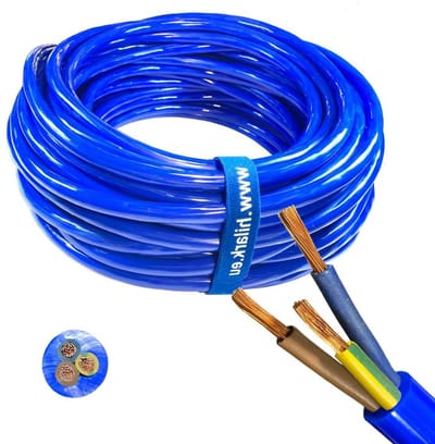 Stroomkabel H07BQ-F - Verlengsnoer Elektra - Stroomvoorziening Buiten - Super Sterke Polyurethaan Schede - 35 meter - Blauw