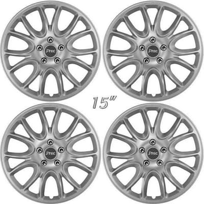 Wieldoppen HERO-S 15 inch zilver/chromen wielmoerkapjes. Set a 4 stuks in doos (a.u.b. tekst lezen!)