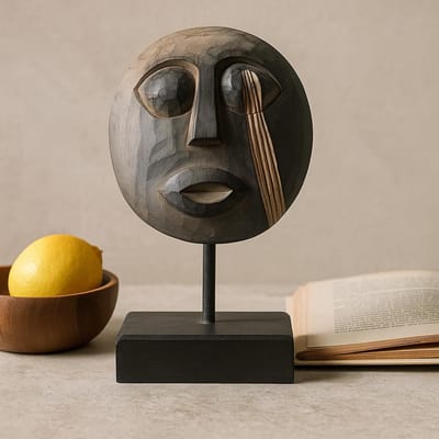 Timor tribale decoratieve masker - antiek 27x20cm