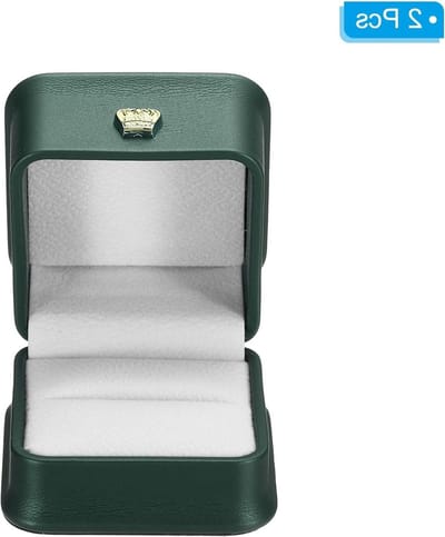 Elegante Groene Velvet Ringdoos voor Trouwringen - Vintage Sieraden Box voor Verloving en Ceremonie, 2 Stuks