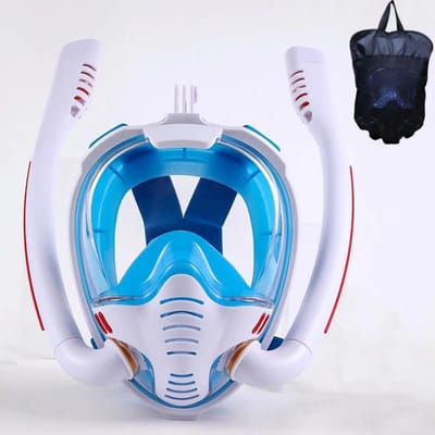 Snorkelmasker Dubbele Buizen Siliconen Volledig Droog Duikmasker Volwassen Zwemmasker Duikbril Zelfvoorzienende Onderwaterademhaling Li Praktisch Gebruik S/M