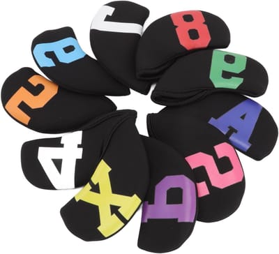 Set van 10 Neoprene Golf Iron Headcovers voor Competitieve Golfwedstrijden en Bescherming van Golfclubs