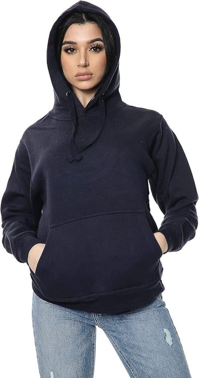Dames Oversized Fleece Pullover Hoodie - Comfortabel en Warm - Maten 10-18 - Blauw