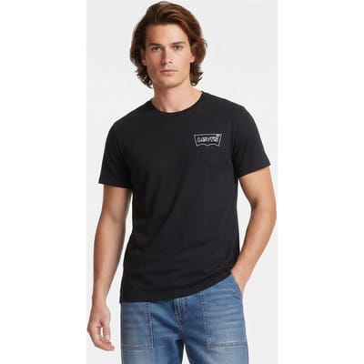 Levi's Lsegraphic Crewneck Te Outline Bw White Logo Black Body Taglia: L | Magliette basic Outlet | Uomo | Bianco