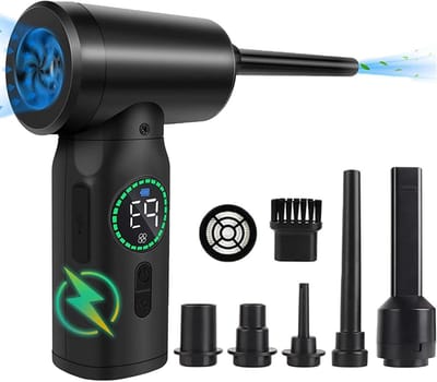 Draadloze Stofblazer - Elektrische Luchtblazer - Apparaten Reinigen - Met Noodverlichting - 7500 mAh Batterij - Zwart