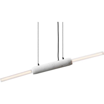 DESIGN BY US Hanglamp Limbo, marmer, wit, 2-lamps, in hoogte verstelbaar