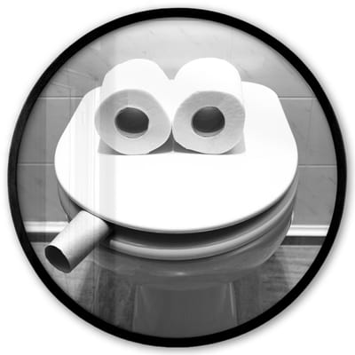 Poster in lijst Rond - Fotolijst 40x40 cm - Posters - WC - Bril - Grappig - Toilet - Ronde posterlijst zwart - Decoratie - Wanddecoratie woonkamer - Muurdecoratie slaapkamer