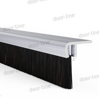 Stripborstel met F-profiel | Voor afdichting van kieren, haaks profiel 90 | Lengte: 1000 mm | Zichtbare haarlengte: 17,2 mm | Totale hoogte: 24,7 mm
