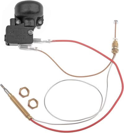 Terrasverwarmer voor buiten, thermokoppelsensor en kantelschakelaar, met M8 x 1 eindverbindingsmoeren, M6 x 0,75 thermokoppelkopschroefdraad en 2 schroefmoeren, 41 cm lengte draad en 0,25 inch