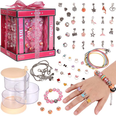 DIY-set voor het maken van armbanden, verpakt als cadeau, sieraden voor kinderen, bedeltjes