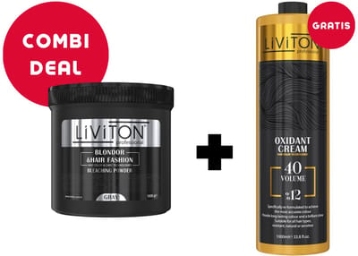 Liviton Professional Blondeer Set - 1kg Premium Blondeerpoeder (Stofvrij) + 900ml Oxidatie Cream 12% (40 Vol) - Voor Alle Oplichtingstechnieken
