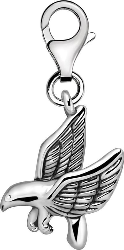Quiges – Charm – Hanger - 3D Vogel - Verzilverd - karabijnslot - geschikt - voor - Bedelarmband - QHC098